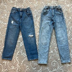 Two pairs of children's blue jeans from Zara and H&M